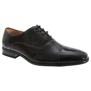 Goor Mens Lace up Pleated Cap Oxford Tie Patent Formal Dress Shoes Sizes 7-13 /